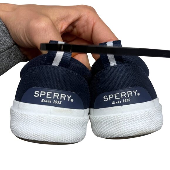 Sperry Crest Vibe Navy Blue Canvas Sneakers Women’s 7 New - Picture 6 of 11